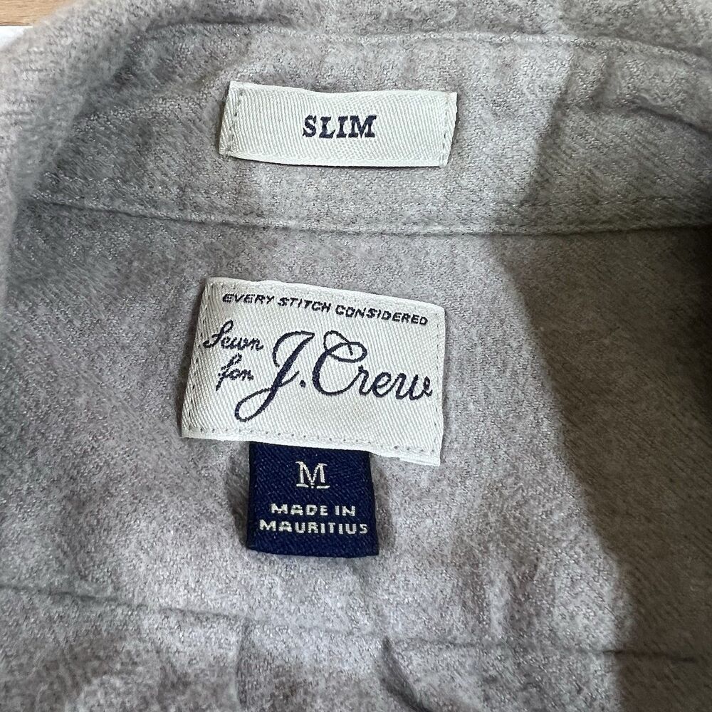 J. Crew Chamois Style Brushed Cotton Button Up Shirt Slim Fit Men's Medium - Picture 6 of 8